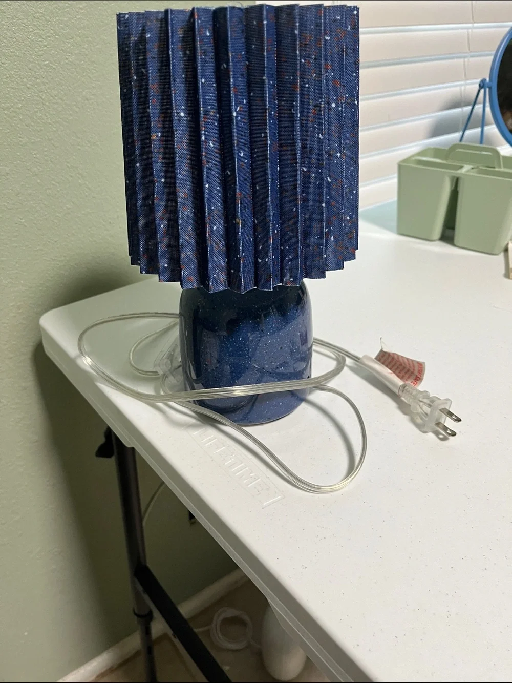 Target Navy Speckled Table Lamp with Pleated Shade